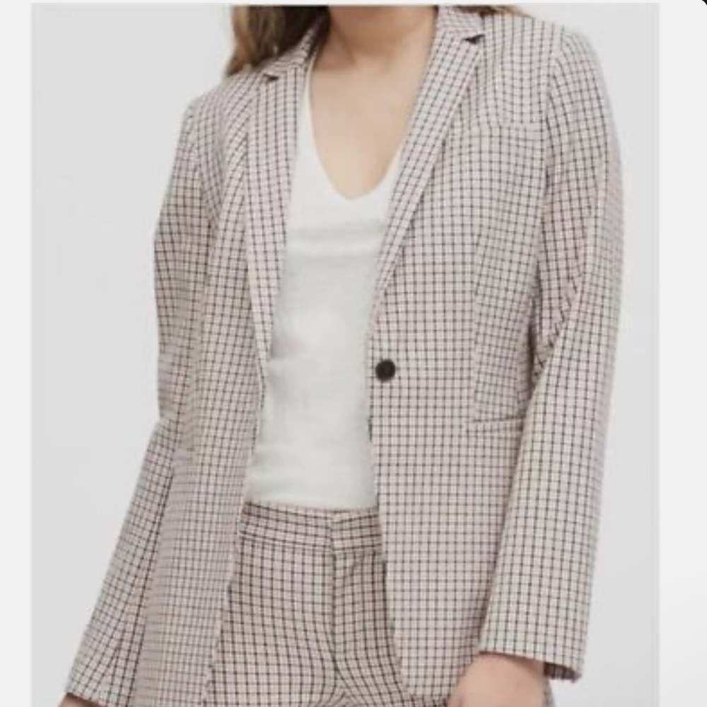 Banana Republic Beige Checked Blazer